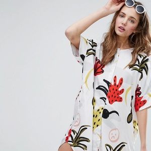 NWT Monki Printed Button Through Dress